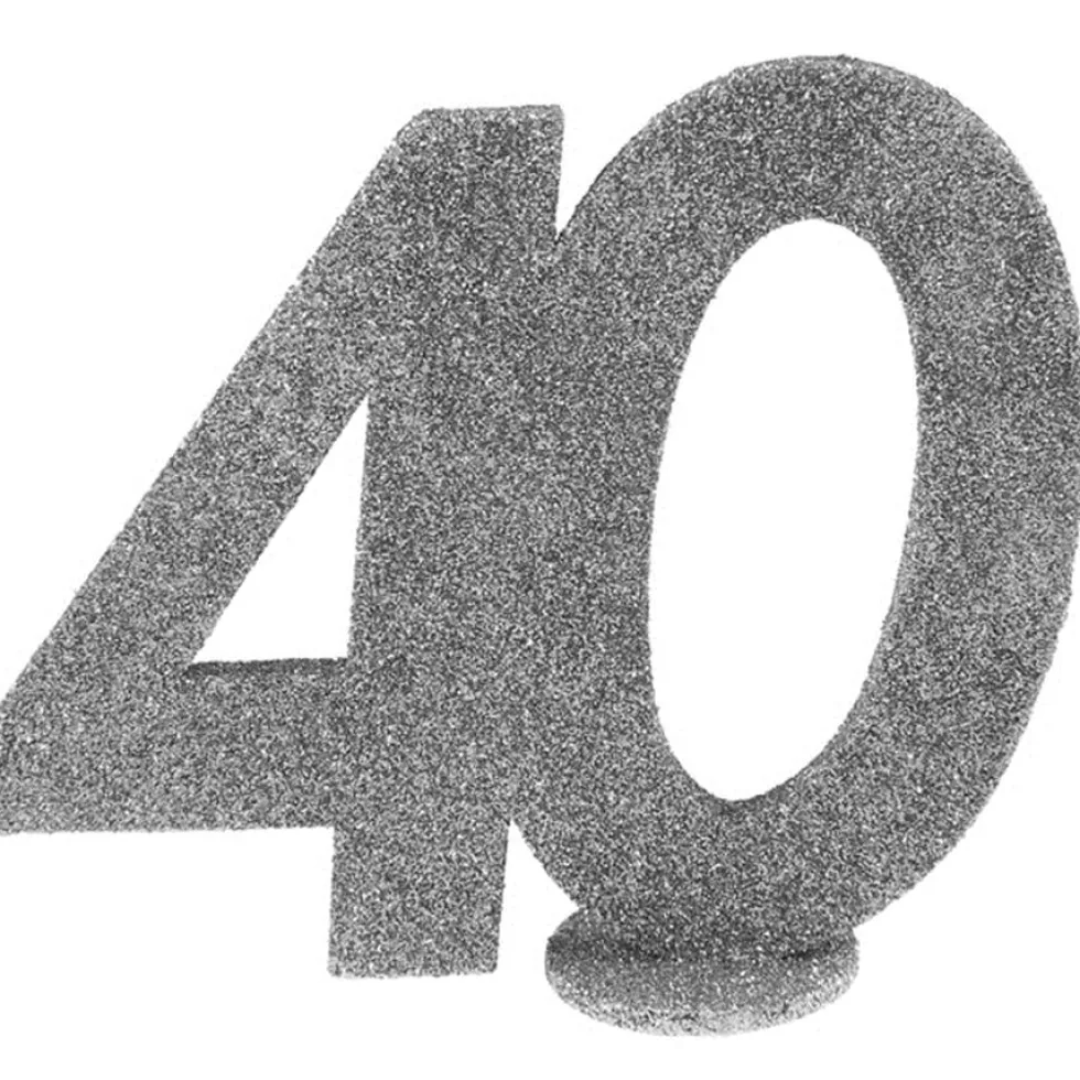 Decoración para Tarta 40 años plata 10 cm