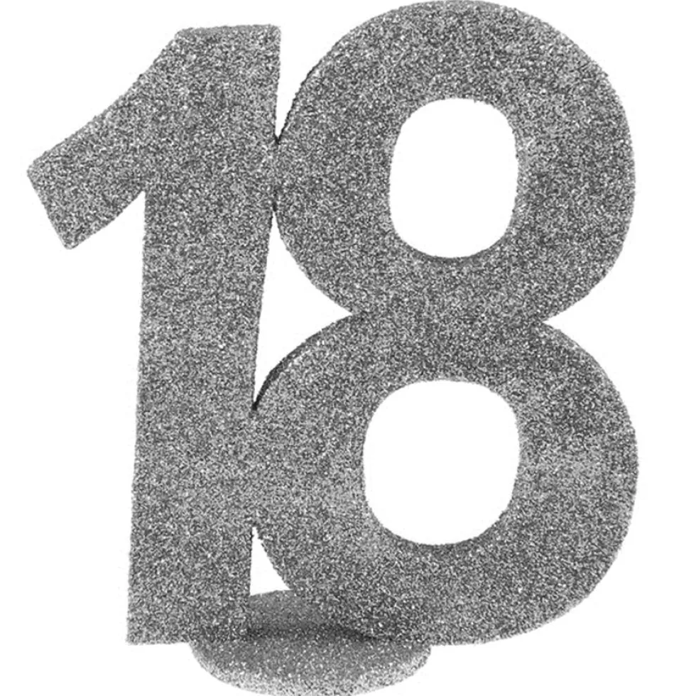 Decoración para Tarta 18 años plata 10 cm