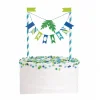 Decoración para Tarta Banderines Dinosaurio