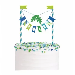 Decoración para Tarta Banderines Dinosaurio