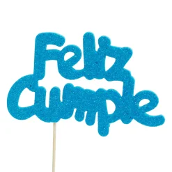 Decoración para Tarta Feliz Cumple Azul