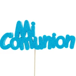 Decoración para tarta Mi comunión azul