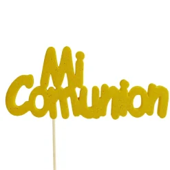 Decoración para tarta Mi comunión amarillo