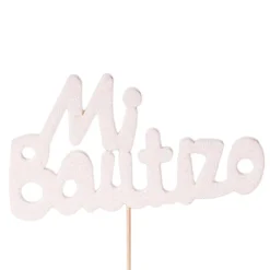 Decoración para Tartas Mi Bautizo Blanco