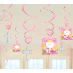 Decoraciones Colgantes Comunión Rosa