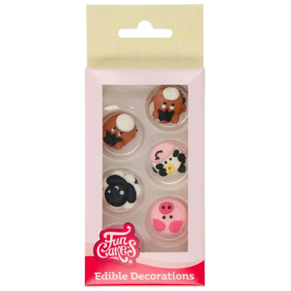 Decoraciones de Azúcar Animales Granja 12 ud - Funcakes