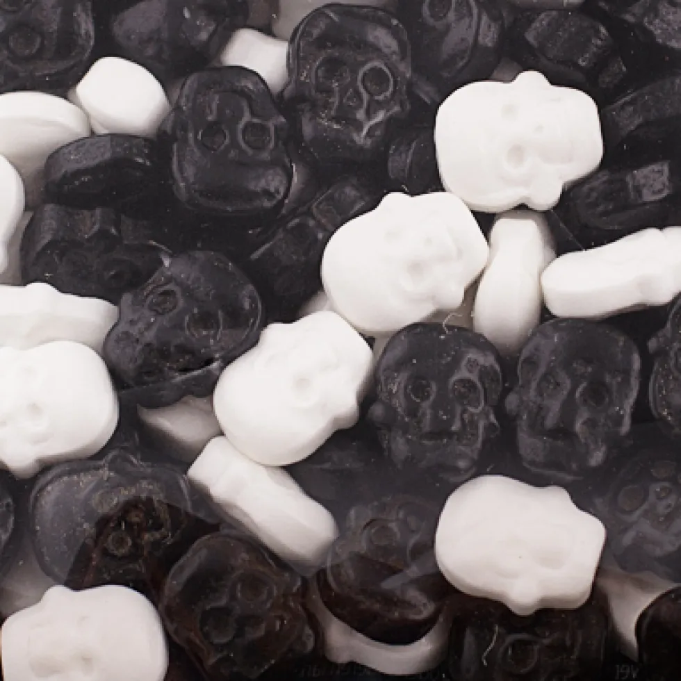 Decoraciones de Azúcar Calaveras Blancas y Negras