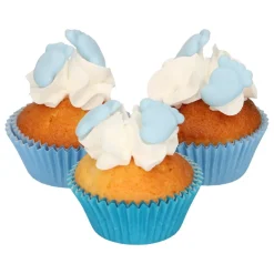 Decoraciones de Azúcar Pies de Bebé Azul 16 ud. - Funcakes