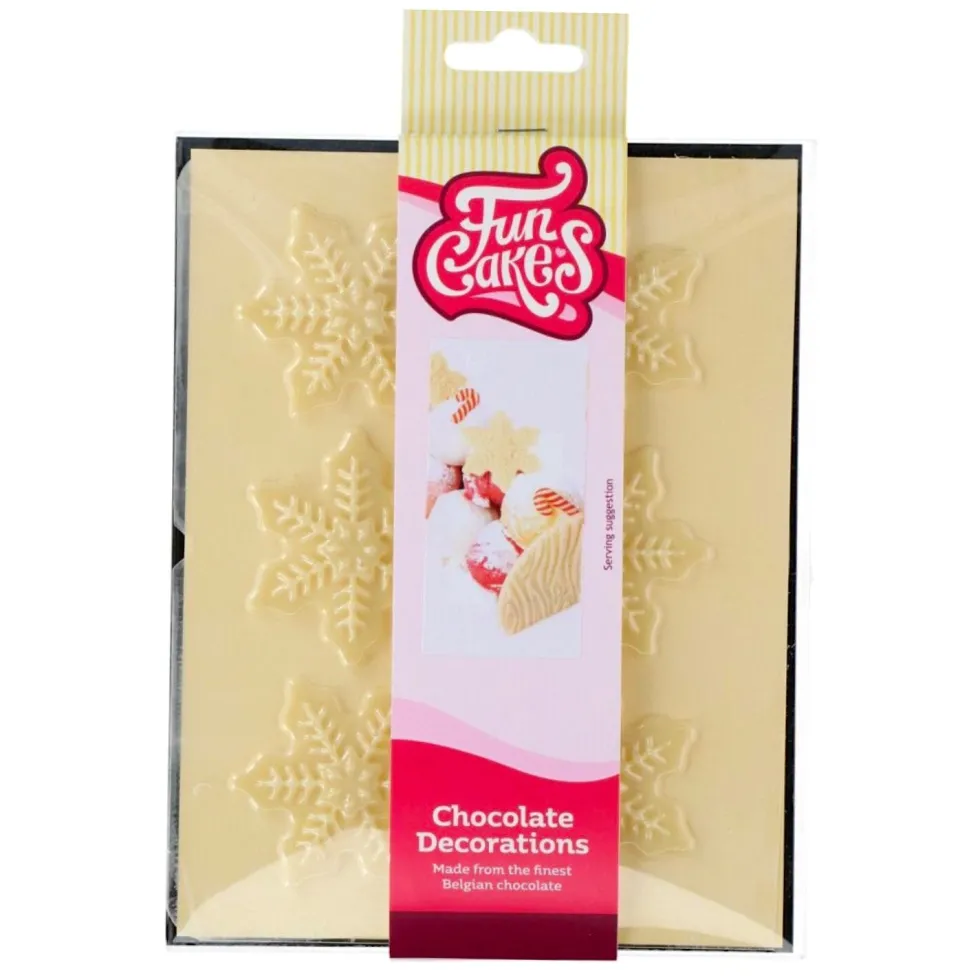 Decoraciones de Chocolate Copos de Nieve 6 ud