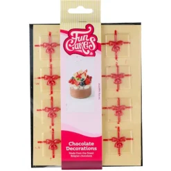 Decoraciones de Chocolate Regalo Blanco / Rojo 12 ud