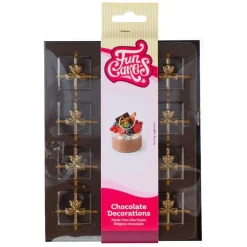 Decoraciones de Chocolate Regalo Marrón / Oro - 12 ud