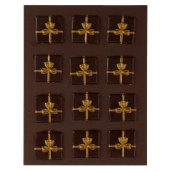 Decoraciones de Chocolate Regalo Marrón / Oro - 12 ud