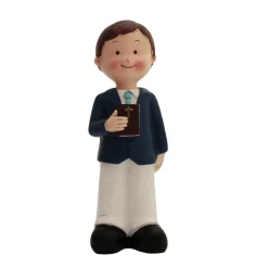 Decoracion Niño con Biblia 15 cm - Modecor