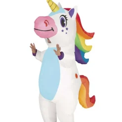 Disfraz Hinchable de Unicornio Arcoíris con Ventilador