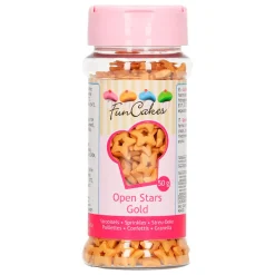 Estrellas Abiertas Doradas de Azúcar 50 gr - FunCakes