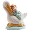 Figura Bautizo Cigüeña Dormida Azul 10 cm