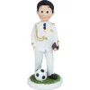 Figura Comunión Niño Moreno con Balón 14 cm
