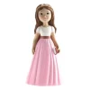 Figura para Tarta Comunión Niña Falda Rosa 16 cm