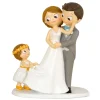 Figura para Tarta de Boda Novio y Novia con Niña 21,5 cm