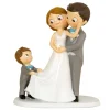 Figura para Tarta de Boda Novio y Novia con Niño 21,5 cm - Mopec