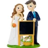 Figura para Tarta Novio y Novia con Pizarra Personalizable 21 cm - Mopec