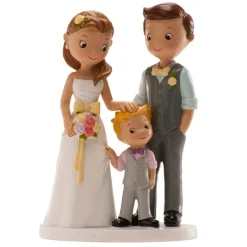 Figura para Tarta Pareja de Boda con Niño