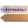 Flecha de Madera con Vinilo Comunión Azul