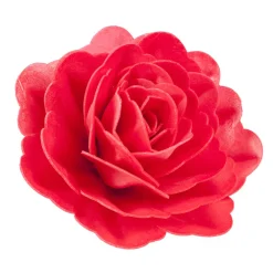 Flor de Oblea Rosa color Rojo 12,5 cm