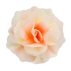 Flor de Papel Comestible Rosa Pastella Amarillo / Naranja Grande