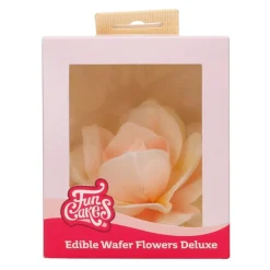 Flor de Papel Comestible Rosa Pastella Amarillo / Naranja Grande