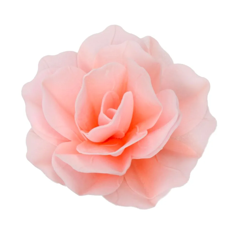 Flor de Papel Comestible Rosa Pastella Rosa Grande - Funcakes
