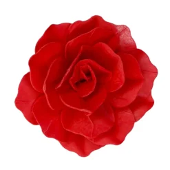 Flor de Papel Comestible Rosa Pastella Roja Grande - Funcakes