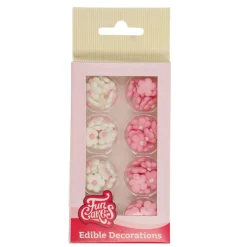 Flores de Azúcar Rosas y Blancas 64 ud
