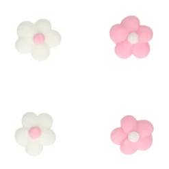 Flores de Azúcar Rosas y Blancas 64 ud