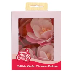 Flores de Papel Comestible Magnolia Rosa Grande 6 ud - Funcakes