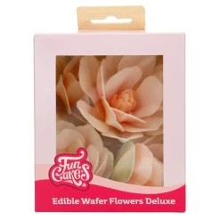 Flores de Papel Comestible Magnolia Blanca Grande 6 ud - Funcakes