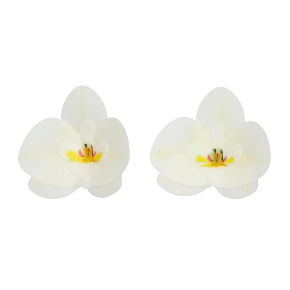 Flores De Papel Comestibles Funcakes - Orquidea Blanca Mediana