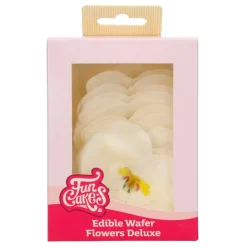 Flores De Papel Comestibles Funcakes - Orquidea Blanca Mediana