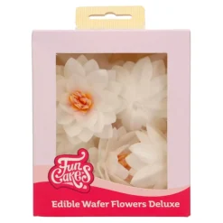 Flores de Papel Comestibles Loto Blanca Mediana 10 ud - Funcakes