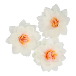 Flores de Papel Comestibles Loto Blanca Mediana 10 ud - Funcakes