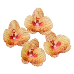 Flores de Papel Comestibles Orquídea Marrón / Dorada Mediana 10 ud