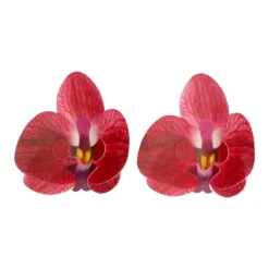 Flores de Papel Comestibles Orquídea Roja Mediana 10 ud - Funcakes