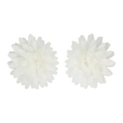 Flores de Papel Comestibles Pompón Margarita Blanca Mediana 12 ud