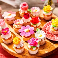 Flores de Papel de Oblea Hojas Verdes 50 ud - Funcakes