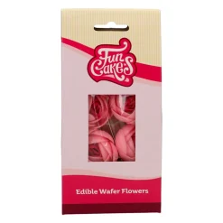 Flores de Papel de Oblea Rosas 6 ud - Funcakes
