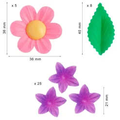 Flores, Miniflores y Hojas de Oblea 38 ud