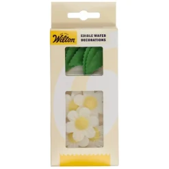 Flores y Hojas Comestibles de Oblea Blancas 11 ud - Wilton