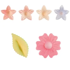 Flores y Hojas de Oblea 24 ud