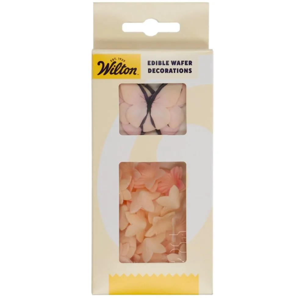 Flores y Mariposas Comestibles de Oblea Rosas 30 ud - Wilton