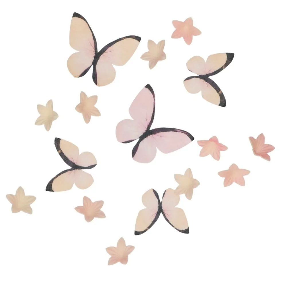 Flores y Mariposas Comestibles de Oblea Rosas 30 ud - Wilton